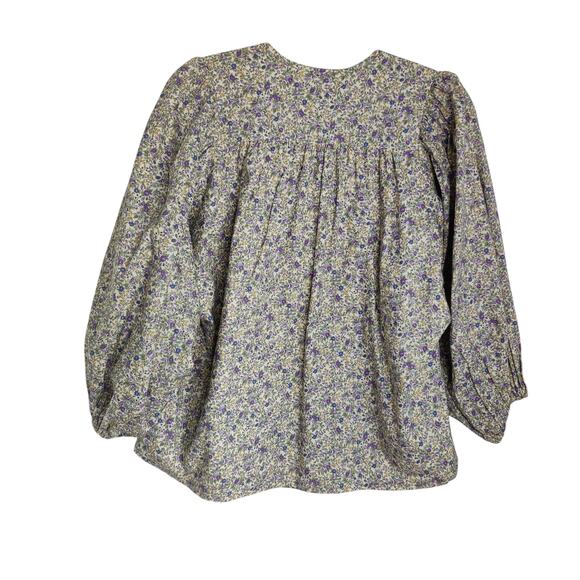 Emerson Fry Women's Sz XS Elina Blouse Calico Button Front Micro Floral Oversize - Picture 6 of 6